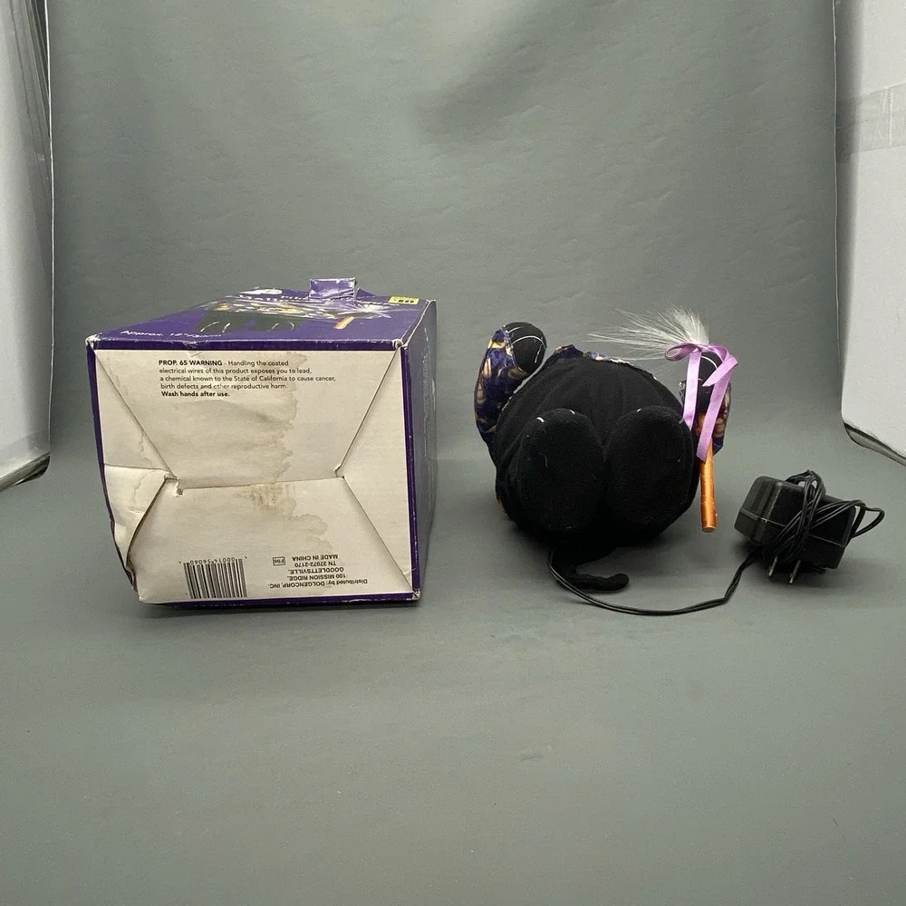 Vintage Halloween Fiber Optic Black Cat 12